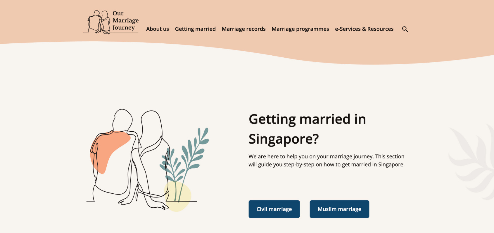 Our Marriage Journey is Singapore's online marriage registration portal.